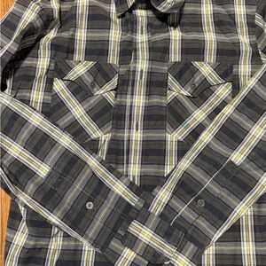 Kuhl Men's Plaid Shirt - Black and Yellow
